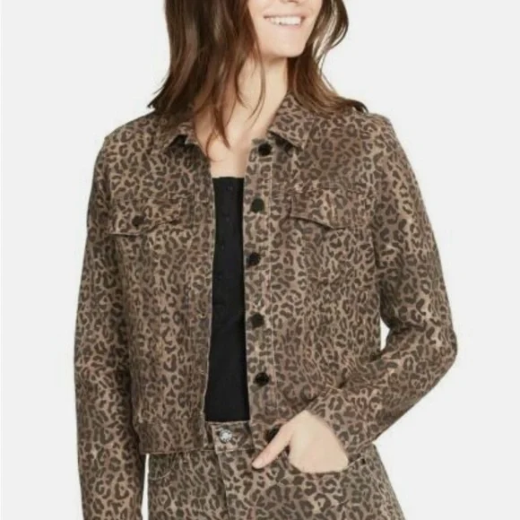 William Rast Wild Cheetah Print Denim Jacket with Structured Silhouette - Picture 10 of 10